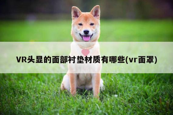 【德赢vwin399】VR头显的面部衬垫材质有哪些(vr面罩)